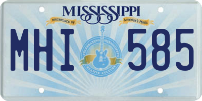 MS license plate MHI585