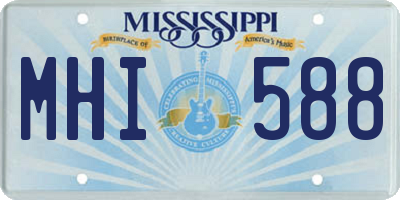 MS license plate MHI588