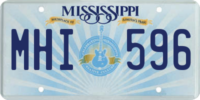 MS license plate MHI596