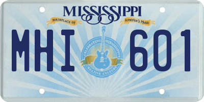 MS license plate MHI601