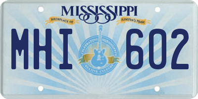 MS license plate MHI602