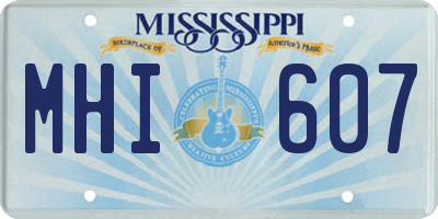 MS license plate MHI607