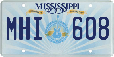MS license plate MHI608