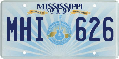 MS license plate MHI626