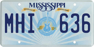 MS license plate MHI636