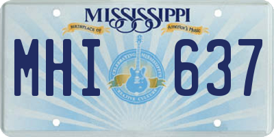 MS license plate MHI637