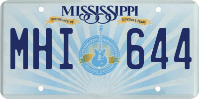 MS license plate MHI644