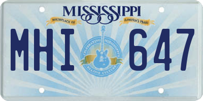MS license plate MHI647