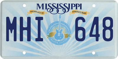 MS license plate MHI648