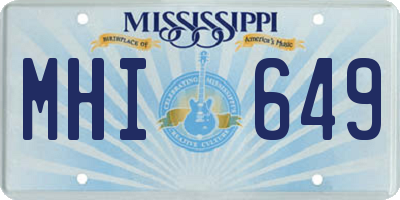 MS license plate MHI649