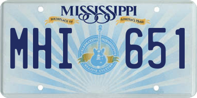 MS license plate MHI651