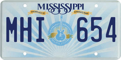 MS license plate MHI654