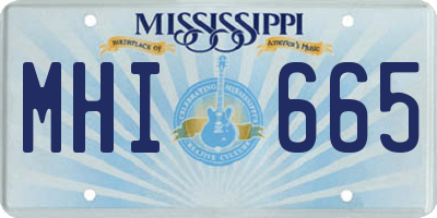 MS license plate MHI665