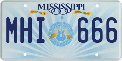 MS license plate MHI666