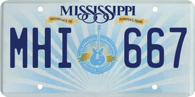 MS license plate MHI667