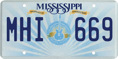 MS license plate MHI669