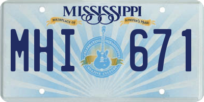 MS license plate MHI671