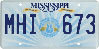 MS license plate MHI673