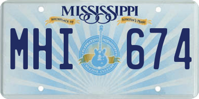 MS license plate MHI674