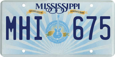 MS license plate MHI675