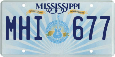 MS license plate MHI677
