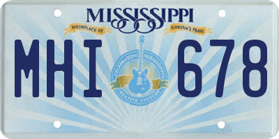 MS license plate MHI678
