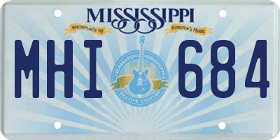MS license plate MHI684