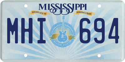 MS license plate MHI694