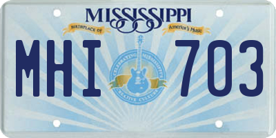 MS license plate MHI703