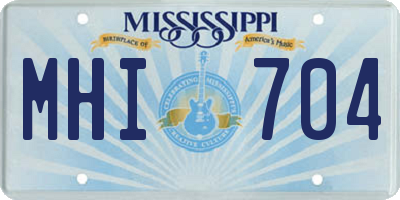 MS license plate MHI704