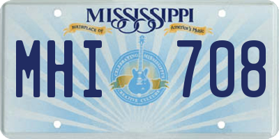 MS license plate MHI708