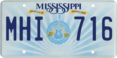 MS license plate MHI716