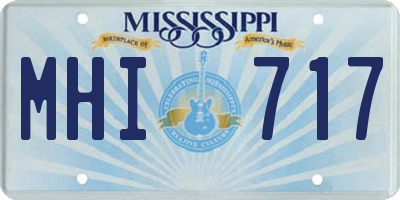 MS license plate MHI717
