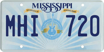 MS license plate MHI720