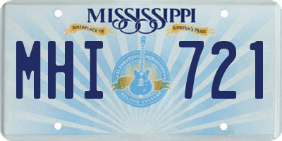MS license plate MHI721