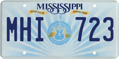 MS license plate MHI723