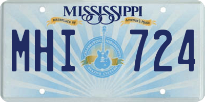 MS license plate MHI724