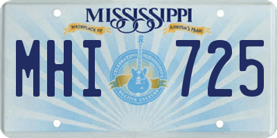MS license plate MHI725