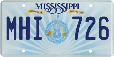 MS license plate MHI726
