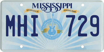 MS license plate MHI729