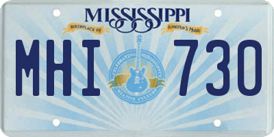 MS license plate MHI730