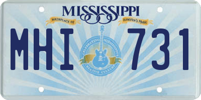MS license plate MHI731