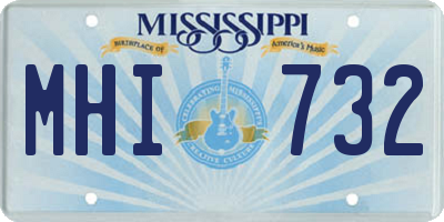 MS license plate MHI732
