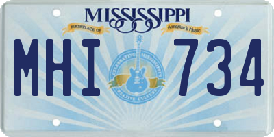 MS license plate MHI734