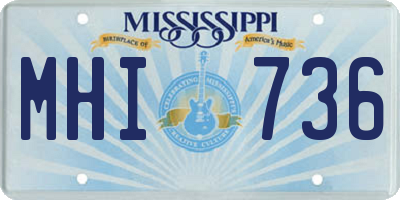 MS license plate MHI736