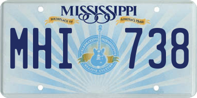 MS license plate MHI738