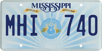 MS license plate MHI740