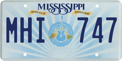 MS license plate MHI747