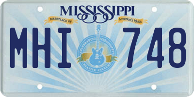 MS license plate MHI748
