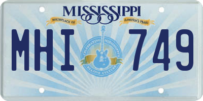 MS license plate MHI749